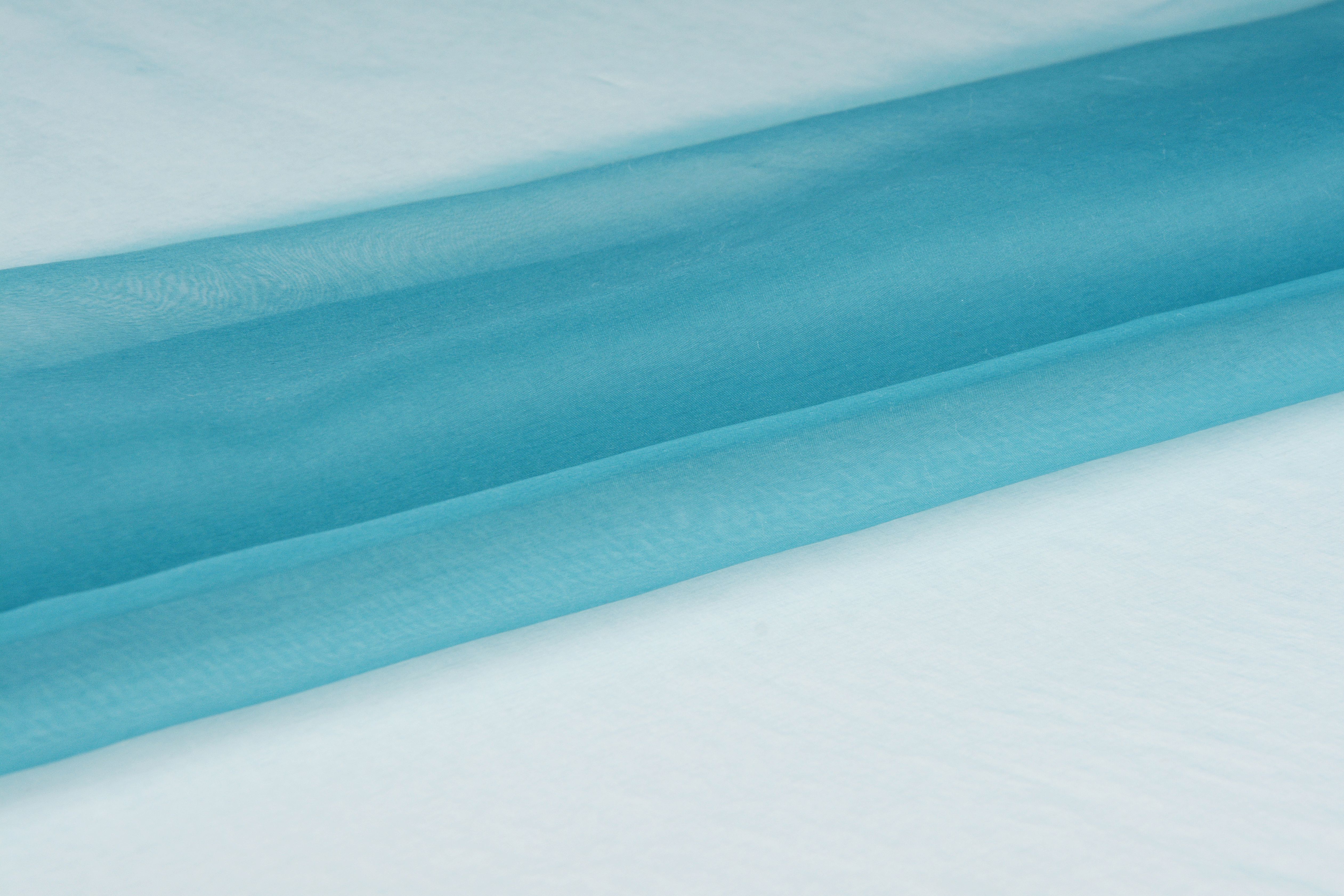 Organza Tissu au mètre Dekostoff Transparent tendres Turquoise EUR 1,47/m 